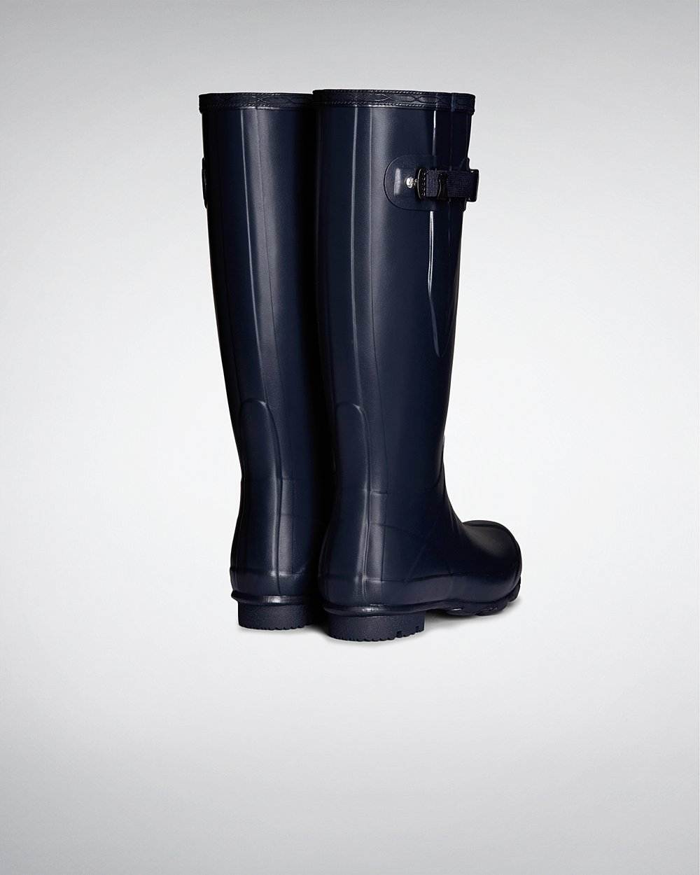 Women Hunter Norris Field Side Adjustable | Tall Rain Boots Navy | NZ-27439-AKBS